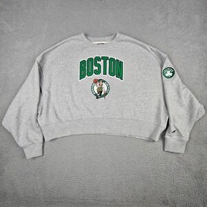 Pro Standard Boston Celtics Sweatshirt Women Large Gray Cropped NBA Pullover